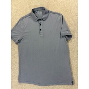 Allsaints 100% Cotton Short Sleeve Polo Shirt (Men's‎ Large) Blue